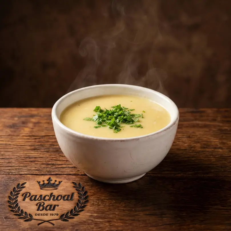 Caldo Mandioquinha com Alho Poró